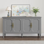 RoyalCraft 59'' Sideboard Buffet Cabinet with Storage, Modern Buffet Cabinet with Adjustable Shelves & Carved Handle, Mid Century Large Credenza Coffee Bar for Dining Room, Living Room (Dove Gray)