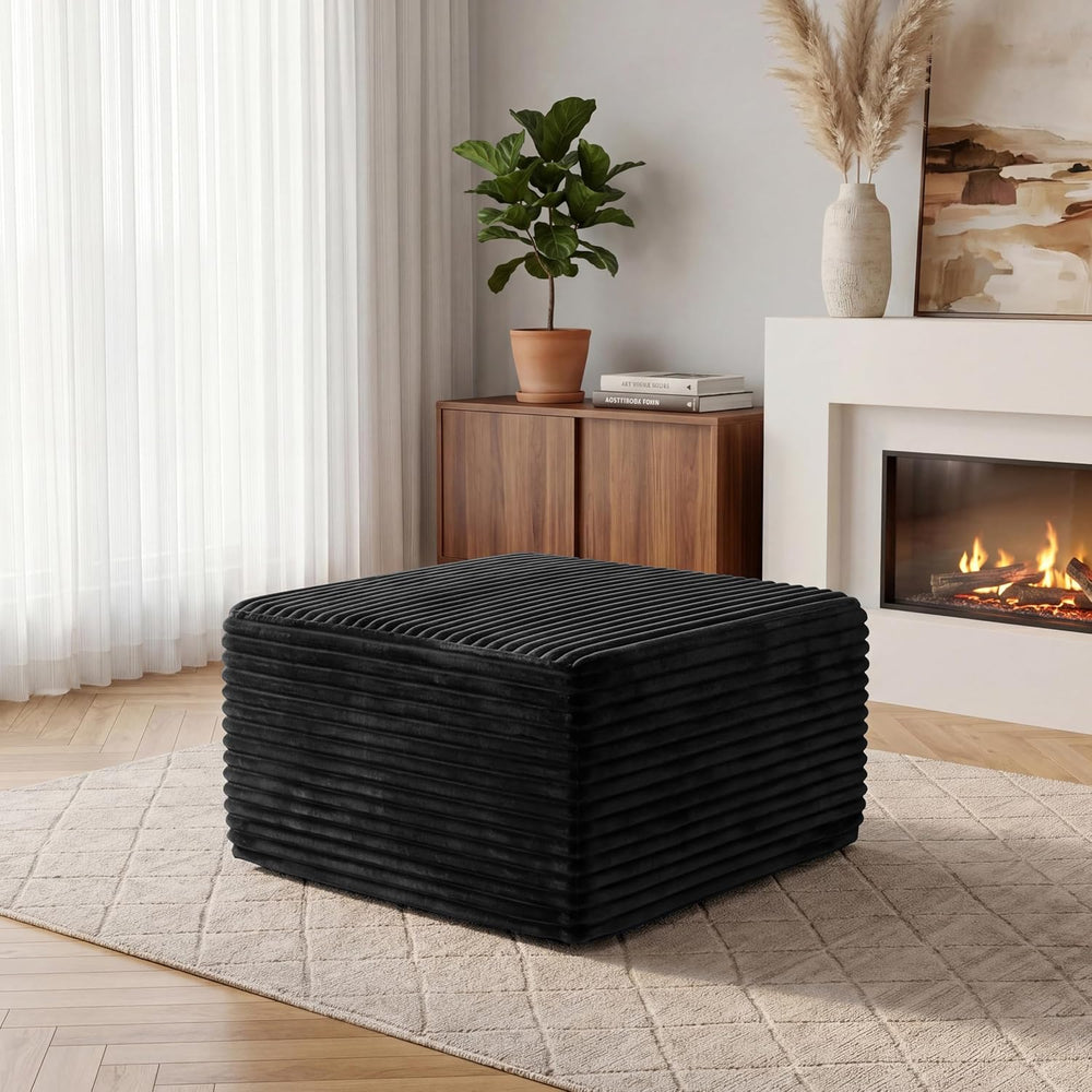 28” Couch Ottoman Modular Sectional Corduroy Cloud Sofa Foot Rest Ottoman for...