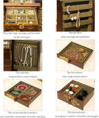 Wooden jewelry case Jewelry Box for Women Large Wood Organizer with Drawers and Mirror for Rings,Earrings, Necklaces,watches,jewelry boxes & organizers, Jewelry Boxes