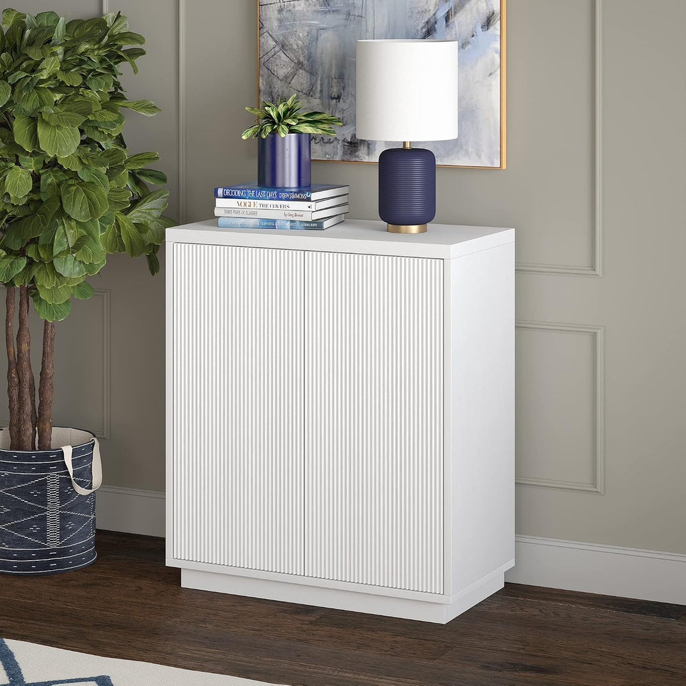 Henn&Hart 28" Fluted Accent Cabinet, Sideboard Buffet, Cloud White |...