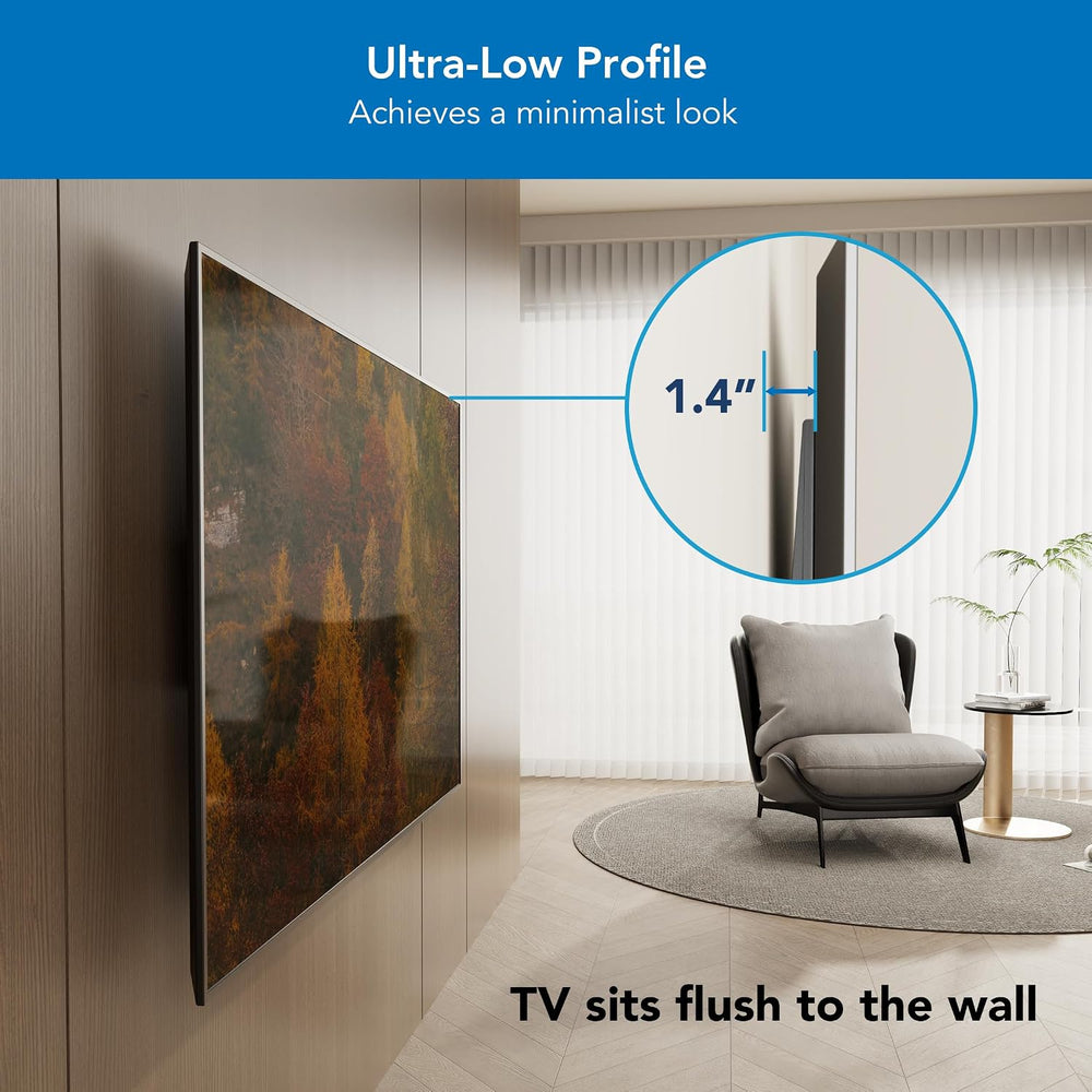 Mount-It! Heavy Duty XXL Fixed TV Mount for Extra Large TVs, Ultra Low Profil...