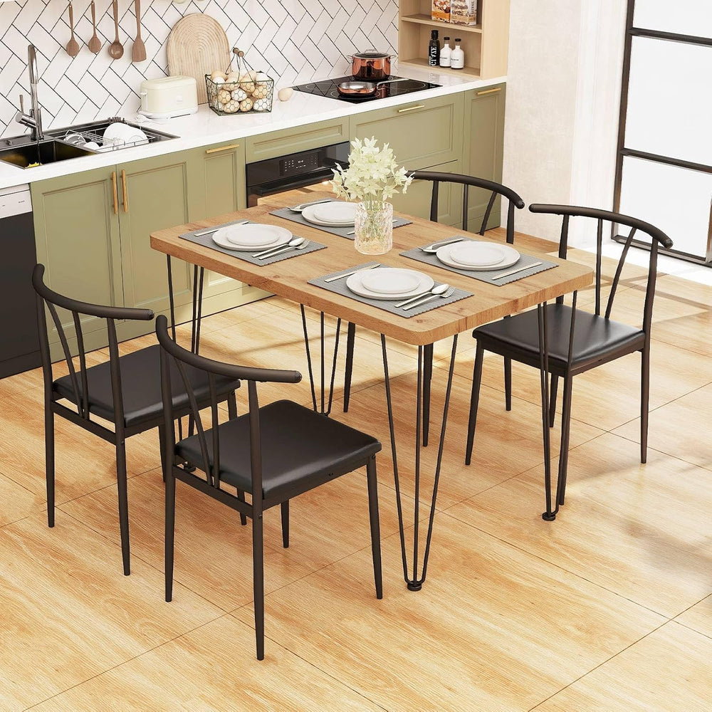 Giantex 5-Piece Dining Table Set, 43-Inches Rectangular Kitchen Table & 4...