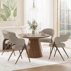 COLAMY Dining Chairs Set of 4, Mid Century Modern Dining Room Kitchen Dinner Chairs with Iron Legs, Open Back and Padded Seat, for Living Room/Bedroom/Restaurant/Cafe, Taupe