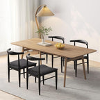 Yaheetech Dining Chairs Set of 4 Mid Century Modern Leather Dining Room Chairs with Armless Backrest & Metal Legs for Kitchen, Living Room, Black