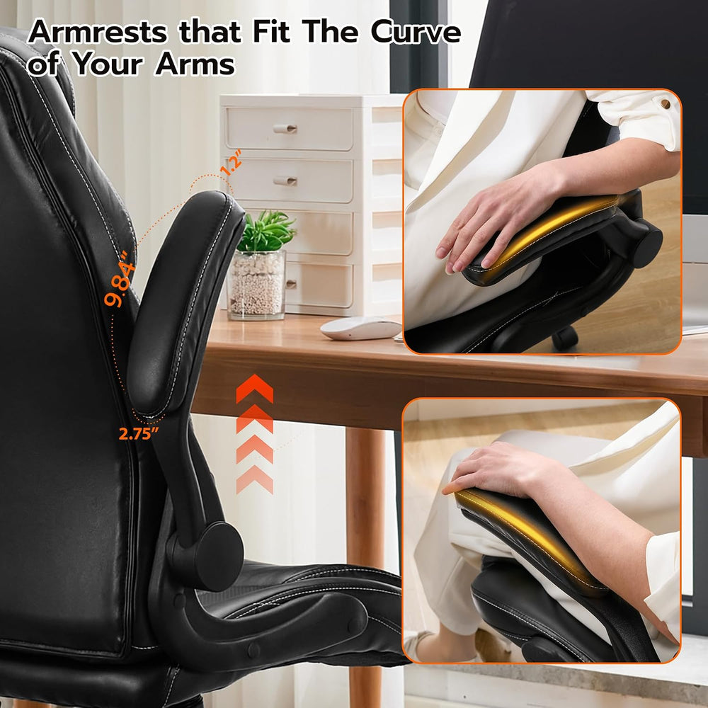 Ylzyxal Office Desk Chair, Ergonomic Computer Chair with Padded Flip-Up Arms ...