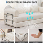 GarveeHome 79" Convertible Sleeper Sofa Bed Couch, 4-in-1 Boneless Corduroy Folding Sofa Bed with Pillow & Fixed-Shape, Floor Mattress Couch Loveseat for Living Room Apartments - No Assembly, Beige