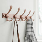 Dseap Coat Rack Wall Mount 2.0 Pro: Heavy Duty 300% Thicker, 16" Stud Mount, Stainless Steel Wall Coat Hooks Hanger for Clothes Jackets Hats Entryway Closet, MaxStrong Series, Rose Gold, Pack of 2