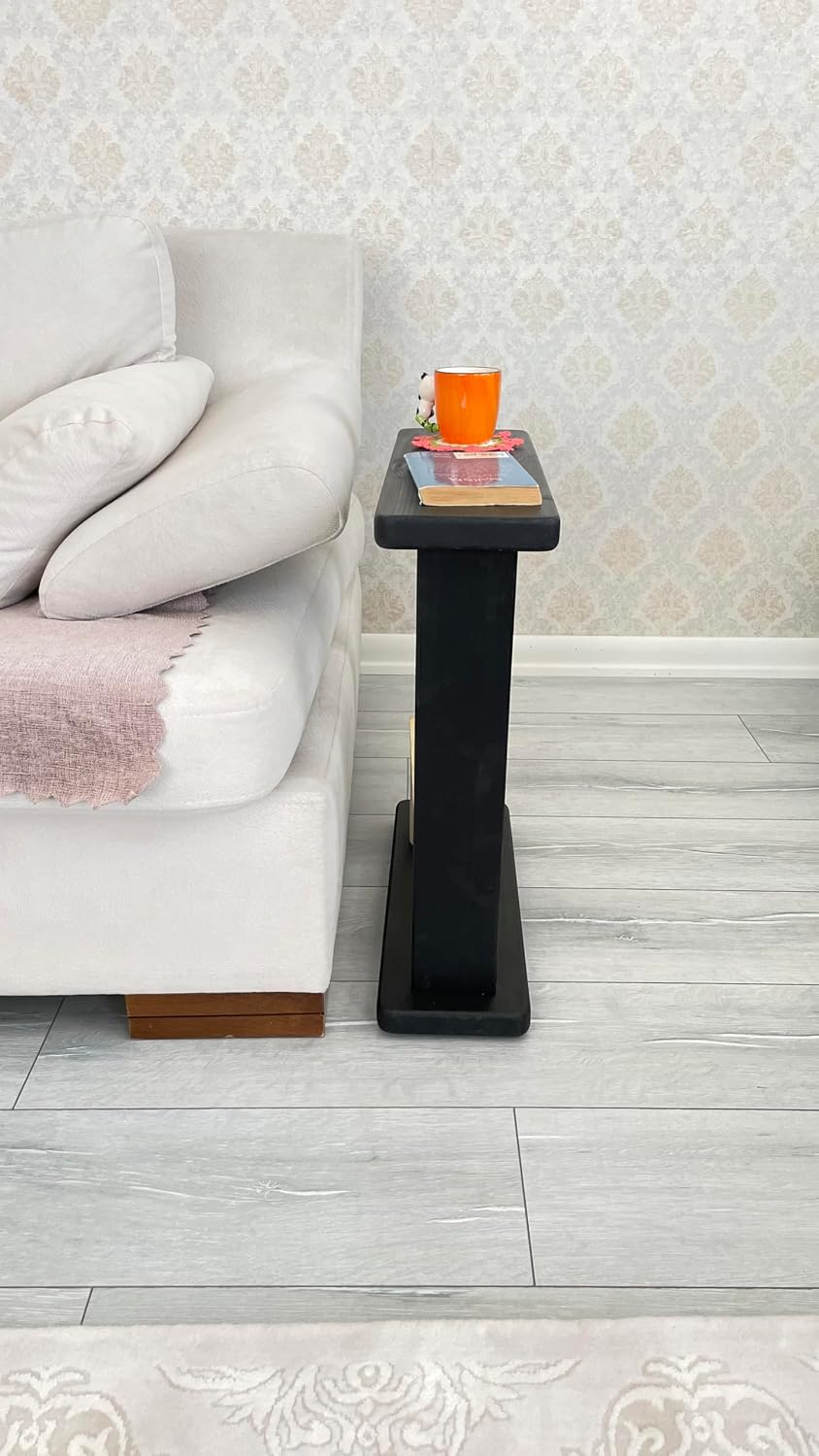 Very Narrow 7 inch Wide Side Table for Small Apartment Between Chairs, Skinny...