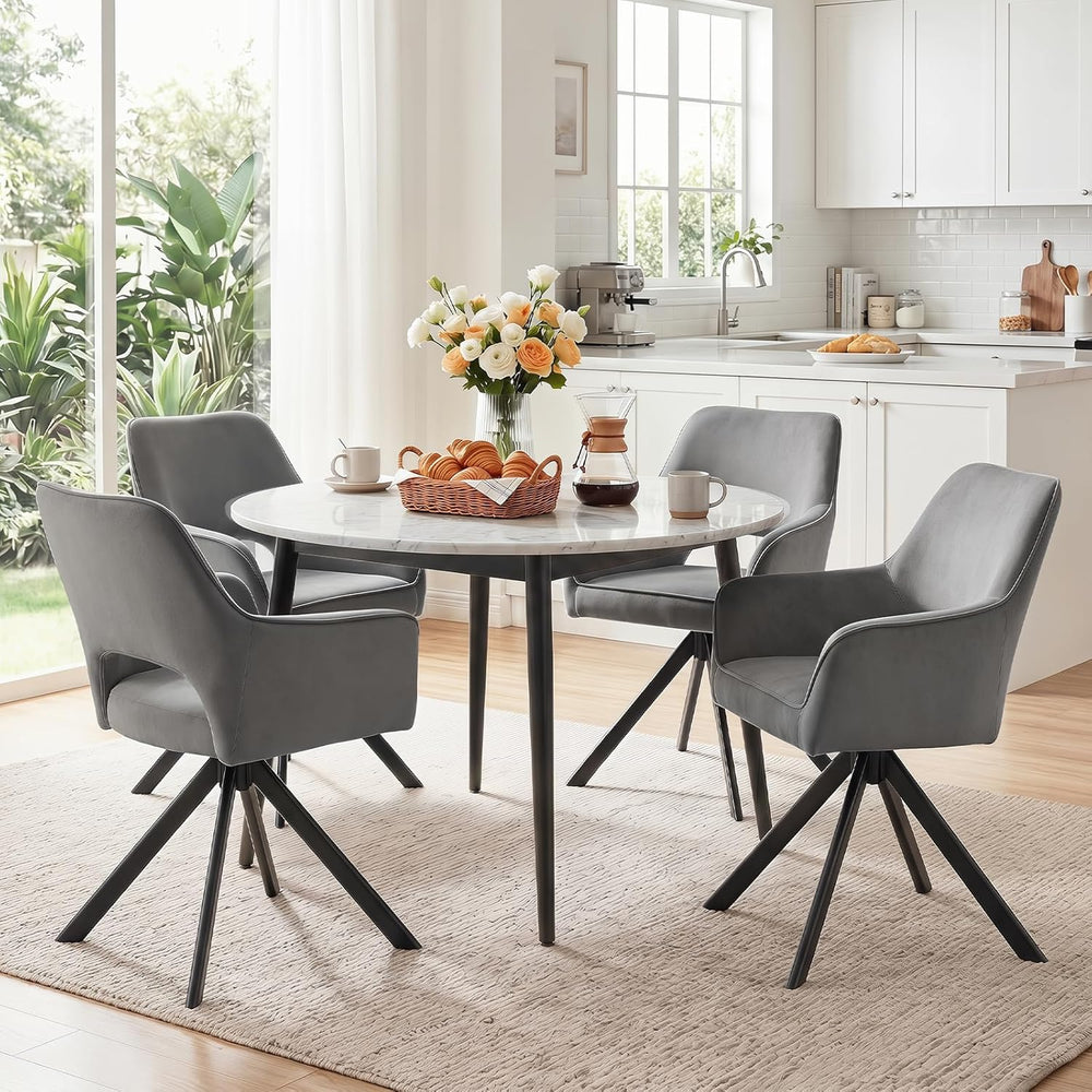 Furniliving Modern Swivel Dining Chairs Set of 2, Upholstered Chenille Dining...
