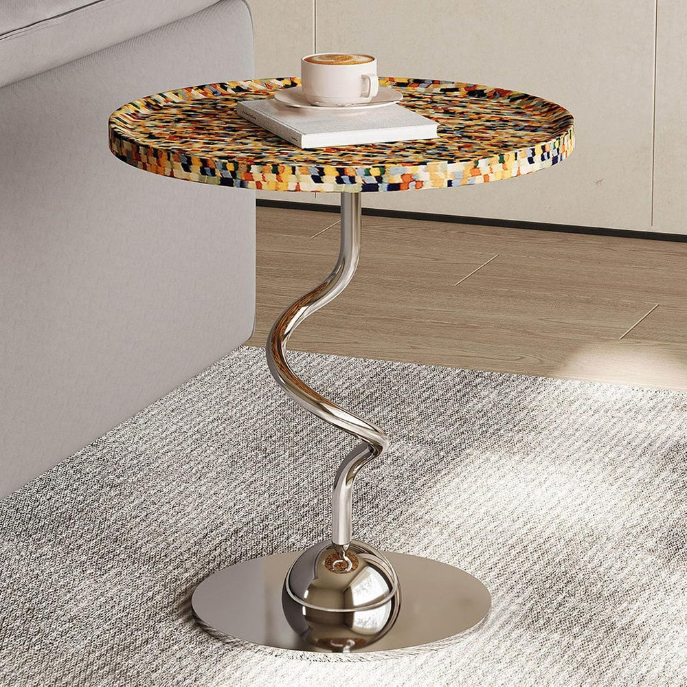 Bedside/Sofa Side Table – Shell-Style Accent Table (Suitable for Living Room,...