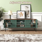 ARTPOWER 63" Modern TV Stands for Living Room, Long Entertainment Center with Storage, TV Console for 55 60 65 70 Inch TV, Bedroom TV Cabinet with Doors, Wood Media Console, Television Stand, Green