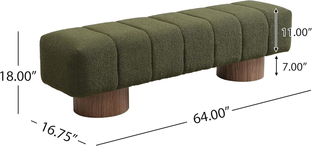 Upholstered Dining Bench, End of Bed Entryway Bench Ottoman for Bedroom Livin...
