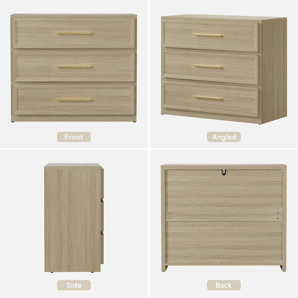 SICOTAS Oversized Night Stand Set 2 for Bedroom 3 Drawer Bedsideside Table | ...