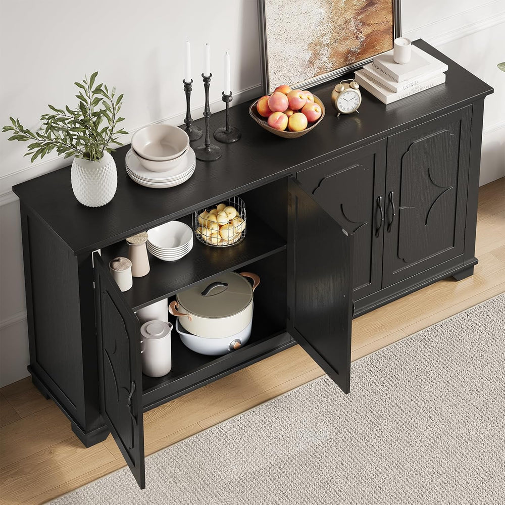 ONBRILL 63 Inch Buffet Cabinet with Storage, Large Sideboard Cabinet with 4 C...