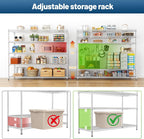 REIBII 55.5" W Storage Shelves 3200LBS Metal Shelving 5 Tier Wire Shelving Garage Shelving Heavy Duty Metal Shelves for Shelving Unit Commercial Adjustable Shelf, 55.5" W X 18''D X 71" H，Chrome