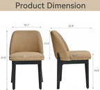 VKNOW Wooden Dining Chairs Set of 4, Upholstered Dining Room Chairs with Rubberwood Legs and Padded Seats, Kitchen Chairs for Restaurant Kitchen Living Room, Ochre Yellow