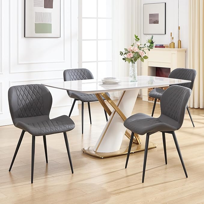 Dining Chairs Set of 2, Comfy Modern Dining Chairs with Thick Cushions, Uphol...