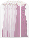 Simple Houseware 60-Inch Clear Garment Bags with Zipper, 6 Pack | for Suits, Dresses, Costumes, Uniforms