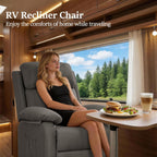 Korser Recliner Chair, Living Room Chairs for Adults, Padded Deep Seat Reading Chair with Side Pockets, Small Recliners for Small Spaces, Lounge Chair for Living Room, Bedroom, and RV (Linen)