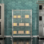18"x48"x70" Metal Wire Chrome Security Heavy Duty Commercial NSF Certified Storage Unit | Mobile Wire Security Cage Kit