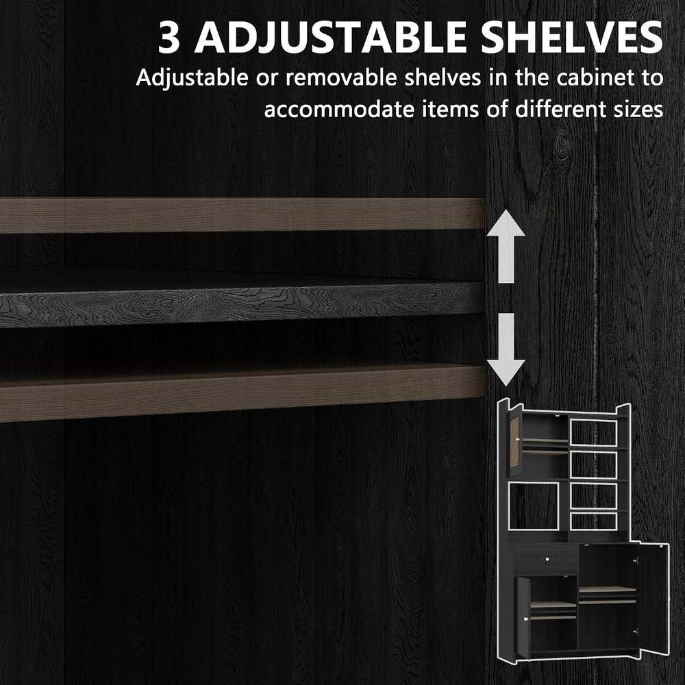 IDEALHOUSE Kitchen Pantry Cabinet with Adjustable Shelf, 71" Tall Storag...