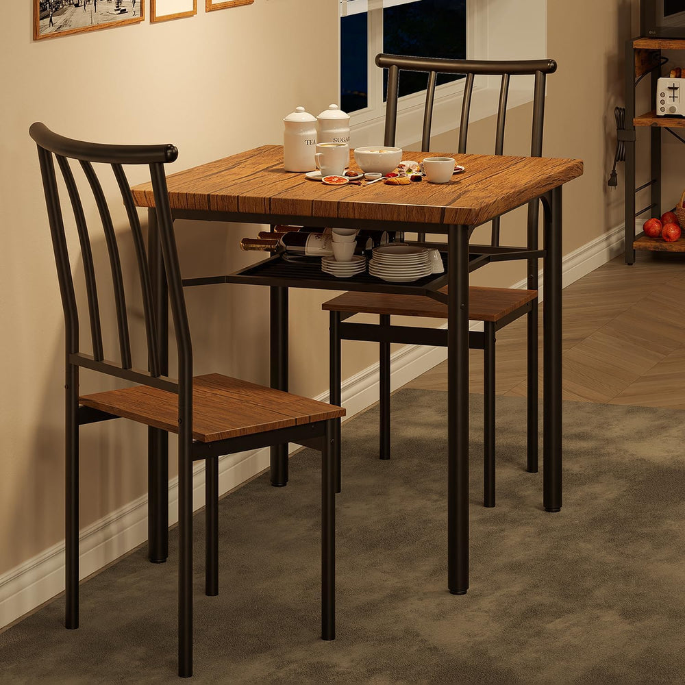 IDEALHOUSE 3-Piece Kitchen Dining Room Table Set with Wine Rack, Dining Table...