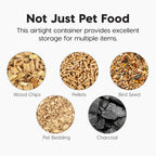 IRIS USA WeatherPro Airtight Dog Food Storage Container, Up to 58 lbs, Attachable Wheels, For Dog Cat Bird and Other Pet Food Storage Bin, Keep Fresh, Easy Mobility, BPA Free, Smoke