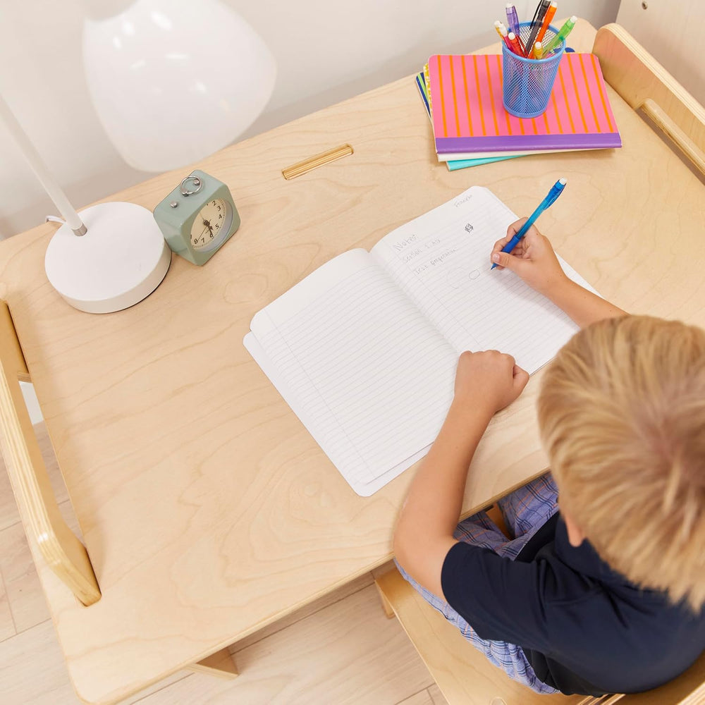 ECR4Kids Wooden StudyStation Student Writing Desk, Montessori Furniture, Natural