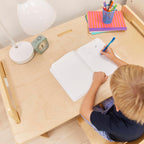 ECR4Kids Wooden StudyStation Student Writing Desk, Montessori Furniture, Natural
