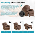 Recliner Sofa Set Couches for Living Room Chair Pineapple Velvet Fabric Living Room Furniture Sets, Adjusted Reclining Couch Furniture Sofa Set for Theater Seating, Brown