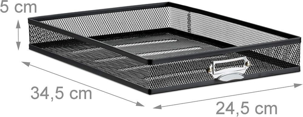 Relaxdays Desk Organiser, 10 DIN A4 Files, Letter Tray and Paper Sorter, Mini...