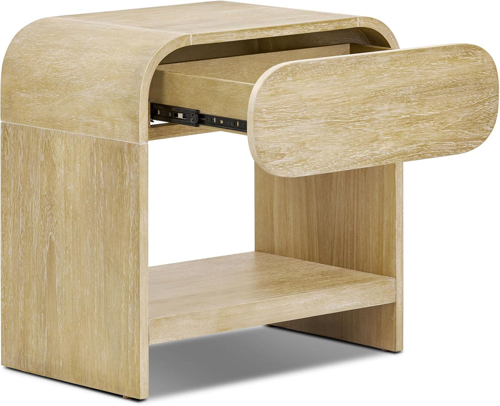Poly & BARK Aledo 22” Nightstand – Solid and Veneered Wood Construction w...