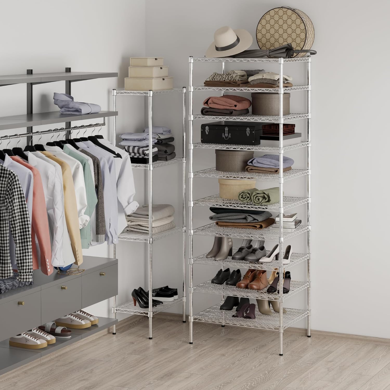 24" Deep x 30" Wide x 86" Height Wire Shelving Kit | 10-Tier | NSF Commercial Storage Rack Unit