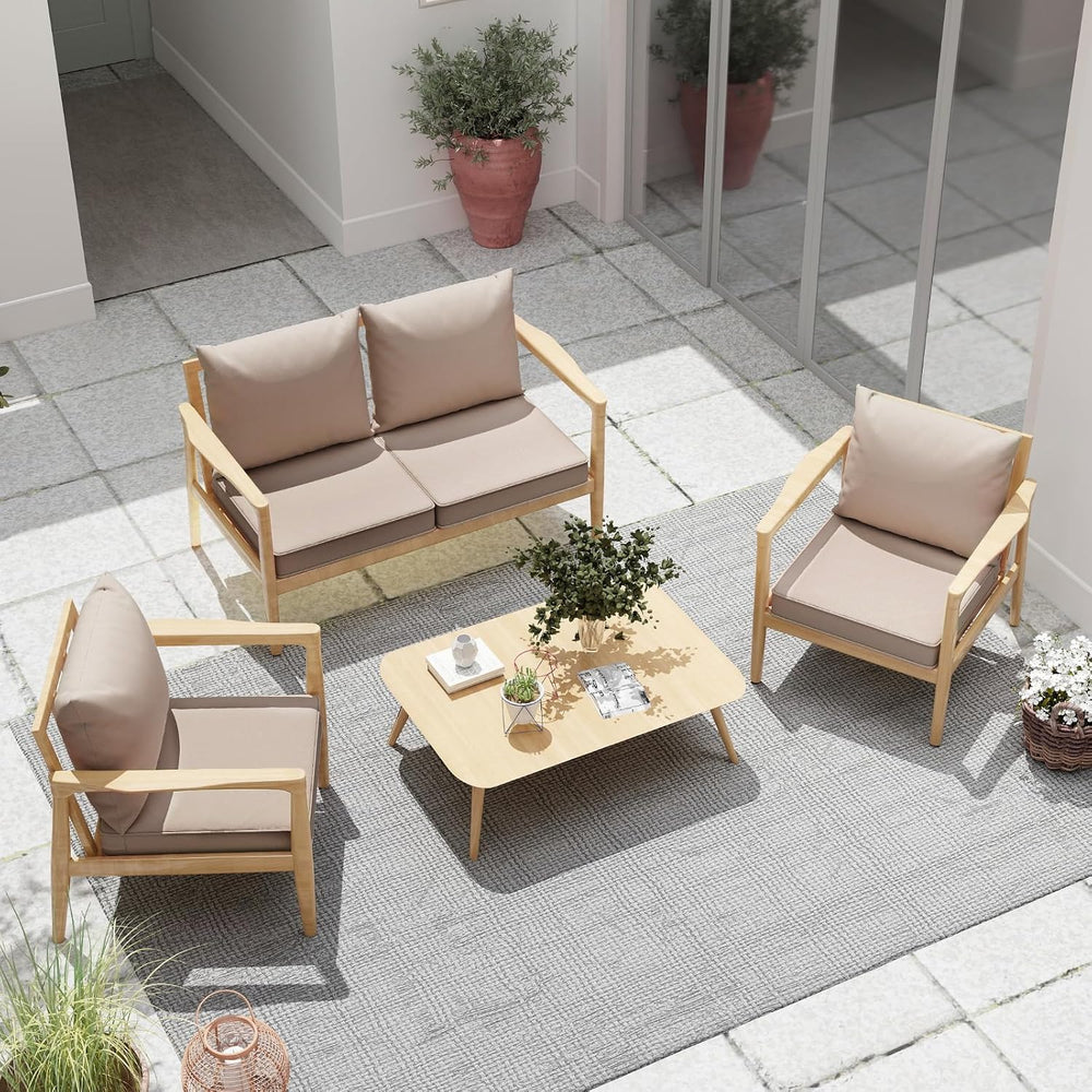 Outdoor Chair Cushions Set of 4, 24 x 24 Inch Patio Furniture Cushions with S...