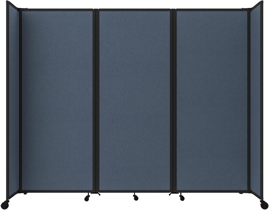 Versare Room Divider 360 Portable Wall Partition | Folding Panels | Large Freestanding Divider | Locking Wheels | Temporary Room Separator