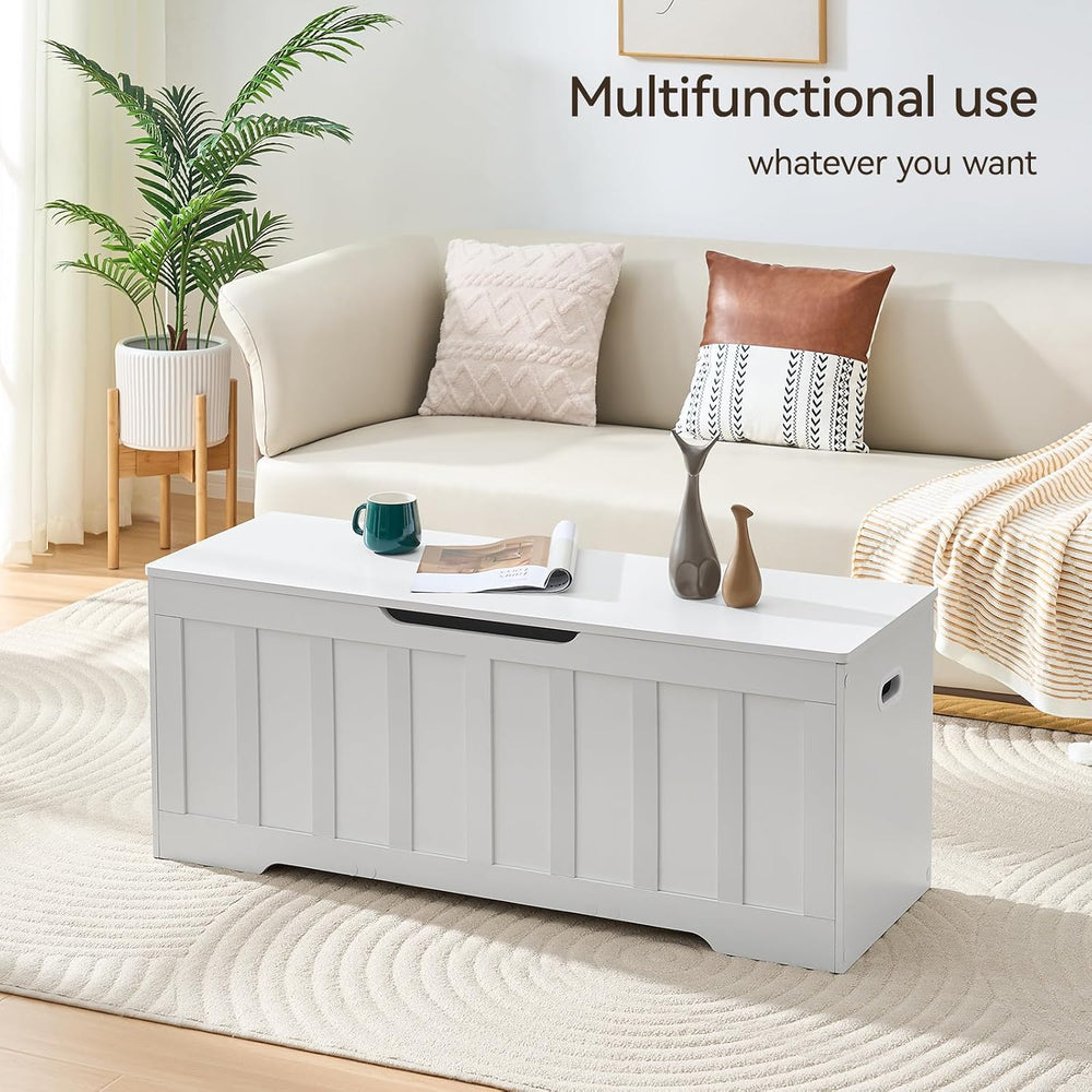 VANKILEY 47.2" Storage Chest Extra Large, Storage Bench.(White) | Wooden...