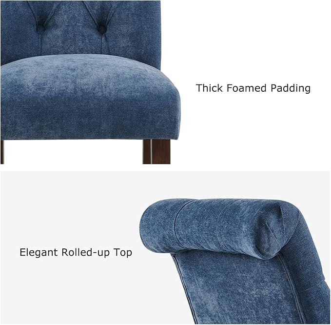 Tufted Dining Chairs Set of 6, Upholstered Parsons Dining Room Chairs, Fabric...