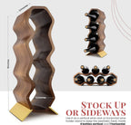 Gusto Nostro Wood Wine Rack, 7 Bottle, 2 Tier Wooden Countertop Free Standing Shelf - Bottle Holder Stand for Home Bar Tabletop, Cabinet Inserts, Kitchen, Wine Cellar Storage (Acacia)