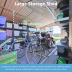 14x10 FT Outdoor Metal Storage Shed with Side Door & Floor Frame, Extra-Large Tool Shed with Lockable Double Doors, Weatherproof Garden Shed for Backyard, Lawn Equipment and Patio Storage