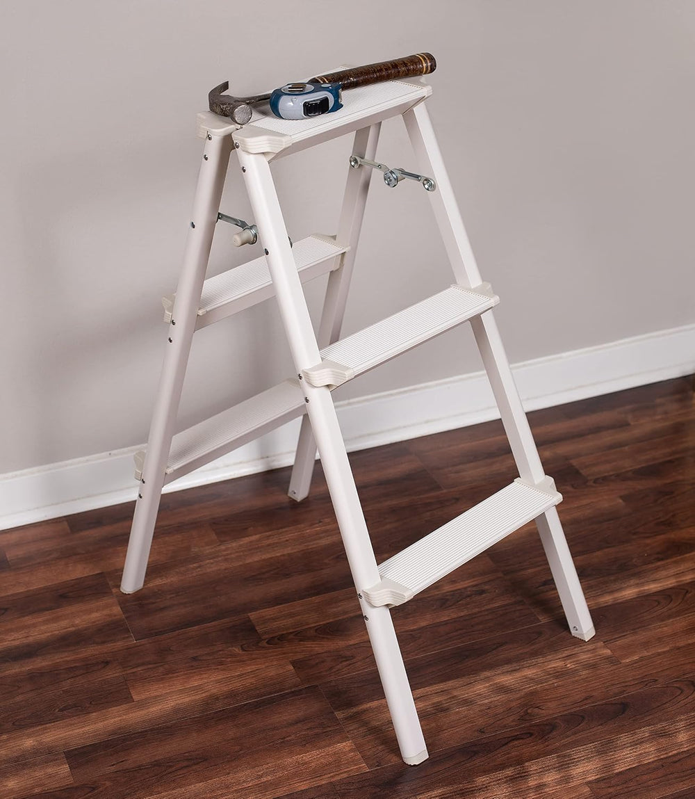 Compact 3 Step Ladder Folding Step Stool for Kitchen, Pantry, Closet, or Home...