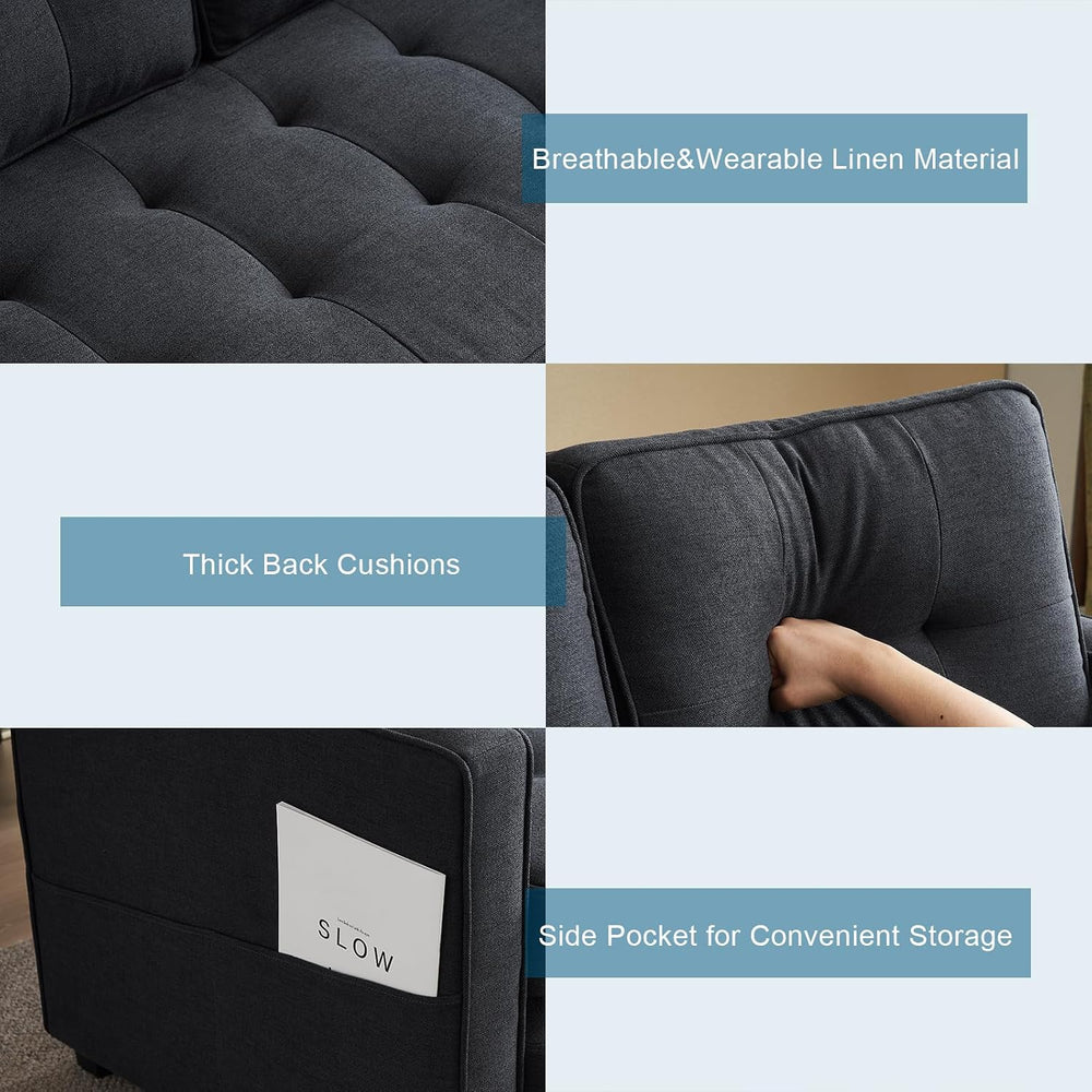 VINGLI Upgraded Loveseat Sleeper, 53.5" W 83" L Convertible Sofa Be...