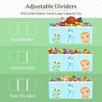 Extra Large Dinosaur Toy Box – 40"x13.5"x16.5" Collapsible Toy Chest with Dividers & Lid for Boys and Girls, Sturdy Kids Toy Organizer Bin for Nursery, Playroom, Bedroom, Stuffed Animal Storage