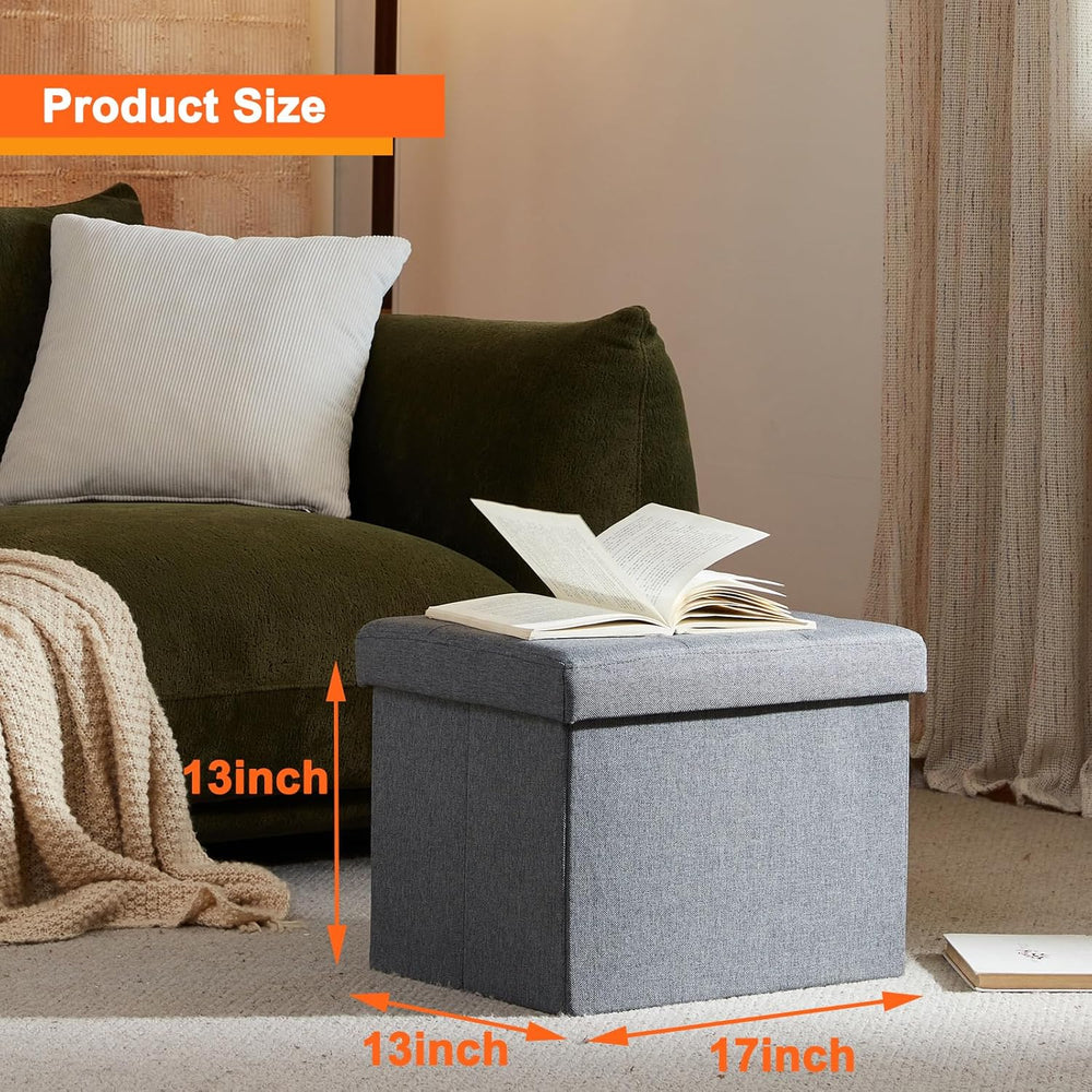 ALASDO Storage Ottoman Footrest Stool Small Ottoman with Storage Foldable Ott...