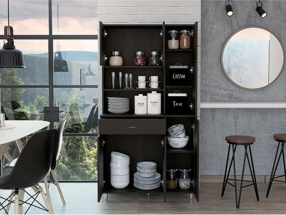Kitchen Pantry Piacenza, Kitchen, Black