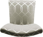 HomePop Classic Parsons Dining Chair - Pewter Gray Cream Lattice (Set of 2)