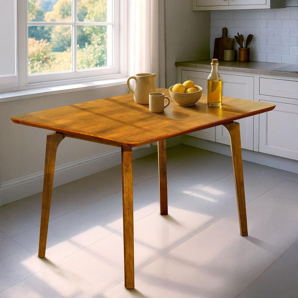 Acacia Verve 48" Solid Wood Dining Table for 4, Rectangular Acacia Wood ...