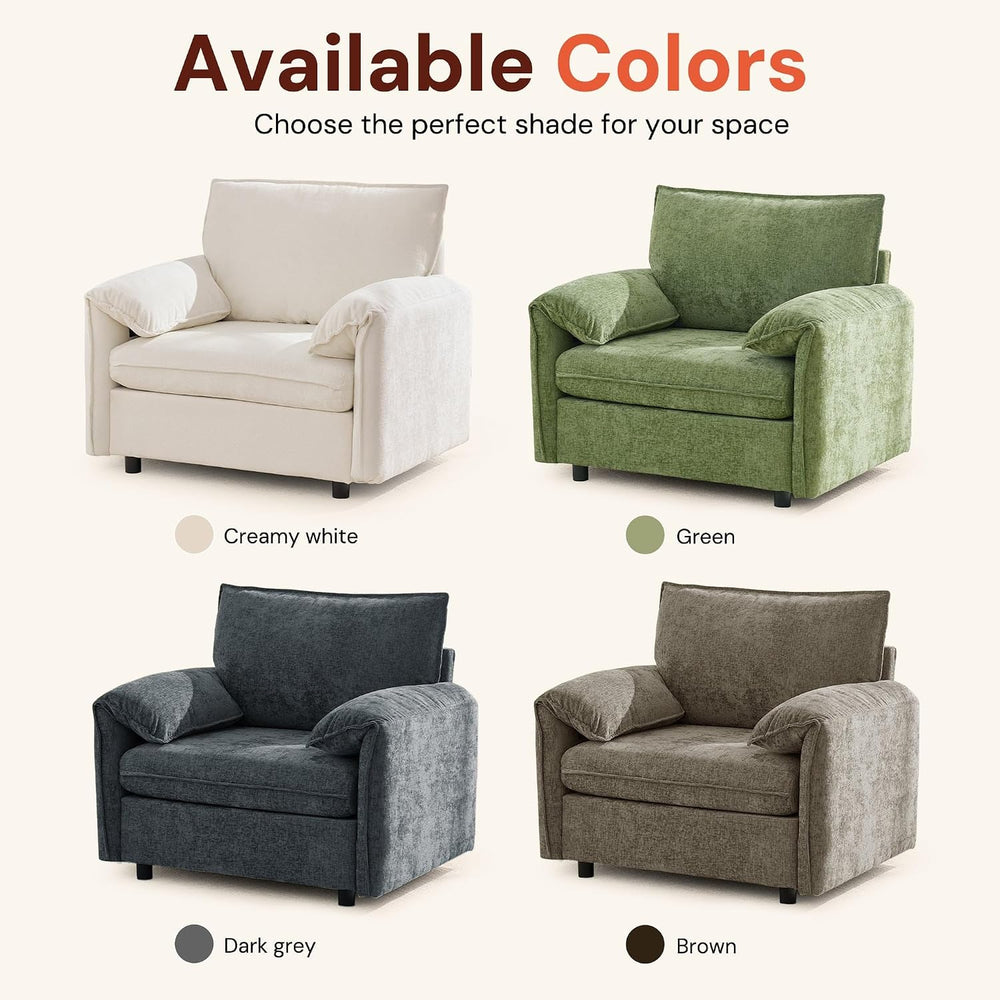 Korser Oversized Accent Chair, 39.3" Wide Arm Chairs for Living Room &am...