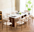 UVV Dining Chairs Set of 8, Metal Kitchen Chairs with Modern Fabric Upholstered for Dining Room, Beige