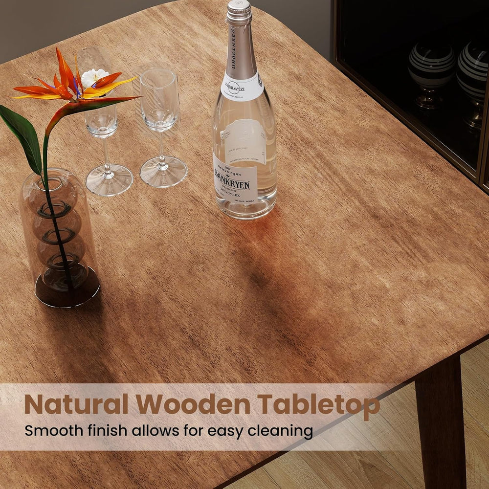 COSTWAY 36 Inch Counter Height Dining Table, Solid Rubber Wood Farmhouse Kitc...