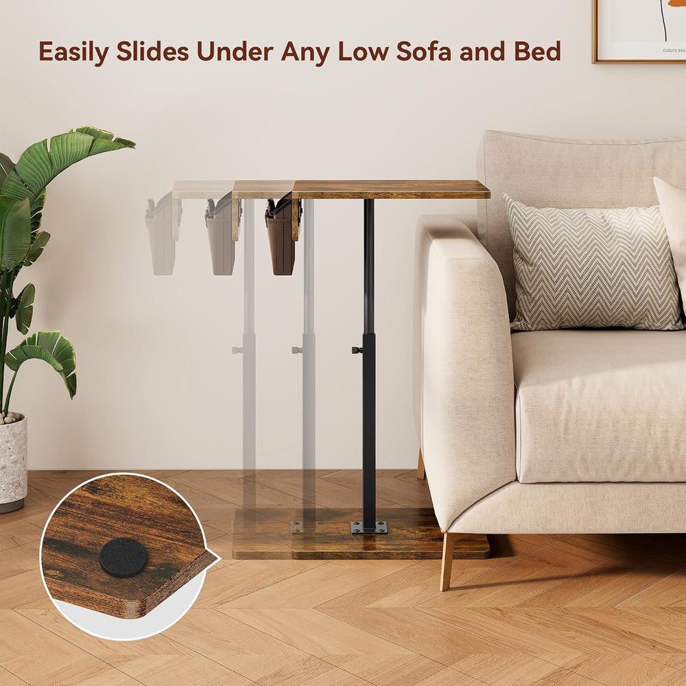 Vagusicc Sofa Armrest Tray Table for Couch, 360° Swivel Height Adjustable TV ...